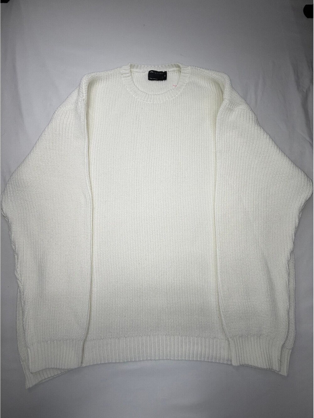 Asos Design Women's Sweater Pullover Crew Neck Ribbed Knit Size 2XS White